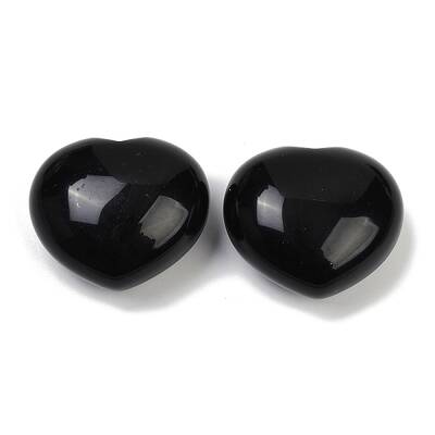 Heart Natural Obsidian Palm Stone