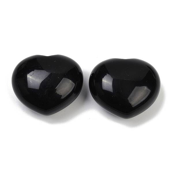Heart Natural Obsidian Palm Stone