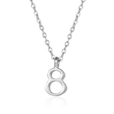Stainless Steel Number 8 Pendant Necklaces for Women