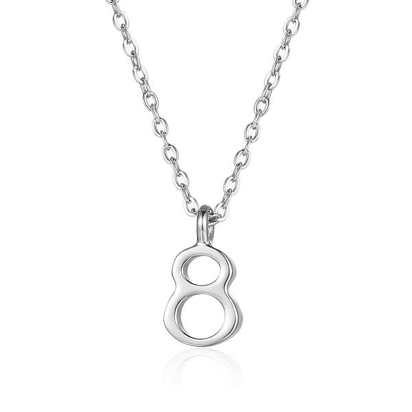 Stainless Steel Number 8 Pendant Necklaces for Women