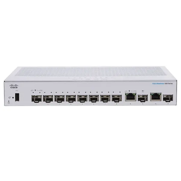 CBS350-8S-E-2G-JP-RF Cisco Business 350 10 x SFP Ports PoE+ 1000Base-X 2 x RJ-45 Ports Layer 2 Managed Rack-mountable Gigabit...
