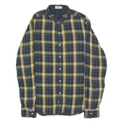 LEVI'S Mens Shirt Blue Plaid Long Sleeve M