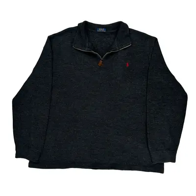 Ralph Lauren 1/4 Zip - 3XL Black Cotton Blend