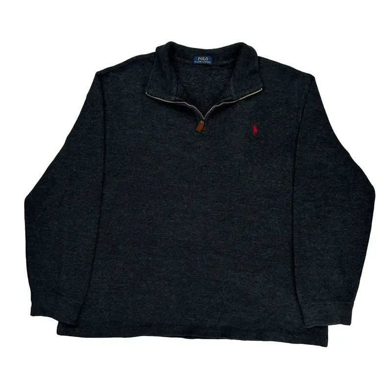 Ralph Lauren 1/4 Zip - 3XL Black Cotton Blend