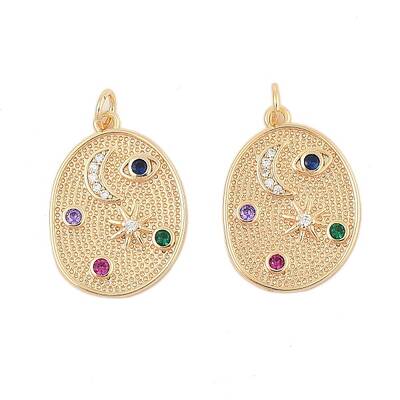 Brass Micro Pave Cubic Zirconia Pendants
