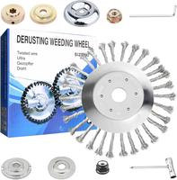 6 inch Steel Wire Brush Cutter Trimmer Head, Weed Wacker Attachments Heads,Wired Trimmer Head Replacement for Electric Batter...