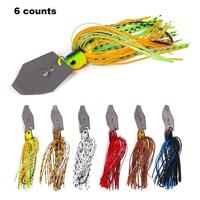 Chatterbait Fishing Lures, 6 Counts/set Spinner Set with Sequin Bearded Man Fishing Baits, Fishing Accessories for Bass, Pike...