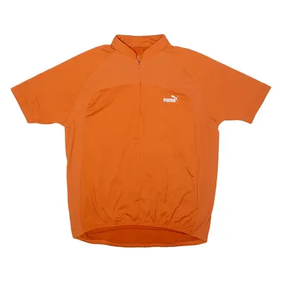 PUMA Cycling Mens Jersey Orange 1/2 Zip XL