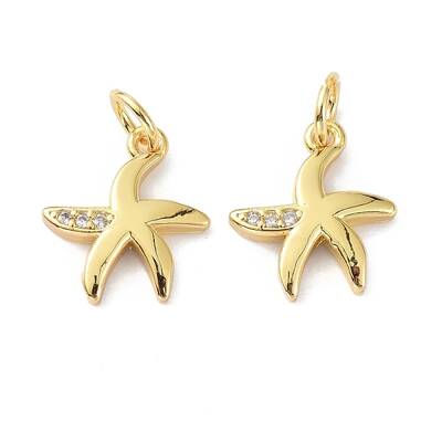 Brass Micro Pave Cubic Zirconia Charms
