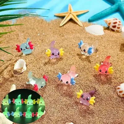Random Color Cute Cartoon Six-sided Dragon Design Resin Ornaments, Mini Simulation Cartoon Resin Ornaments, DIY Handmade Jewe...