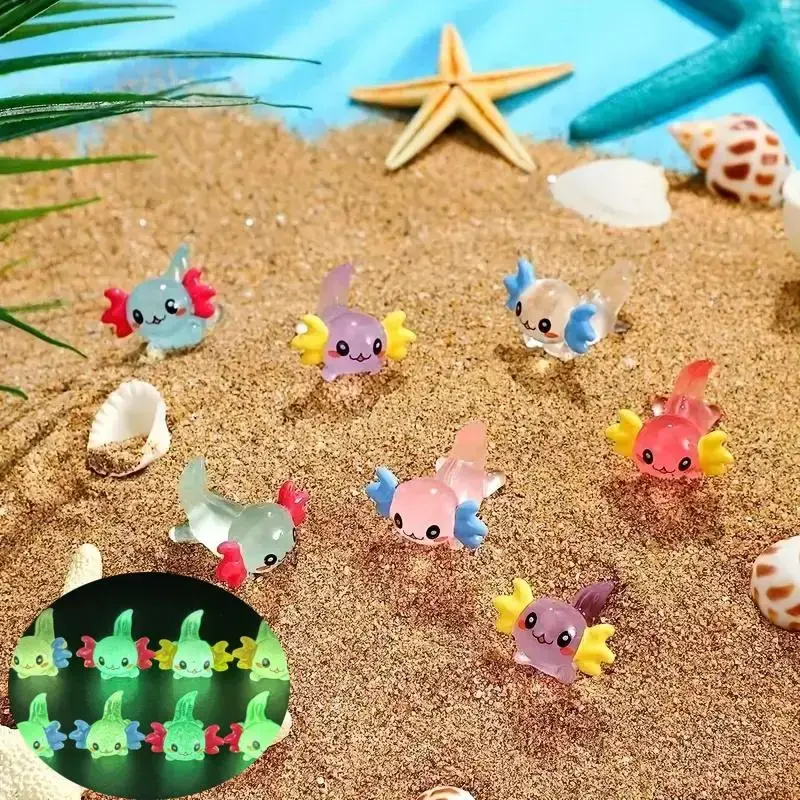 Random Color Cute Cartoon Six-sided Dragon Design Resin Ornaments, Mini Simulation Cartoon Resin Ornaments, DIY Handmade Jewe...