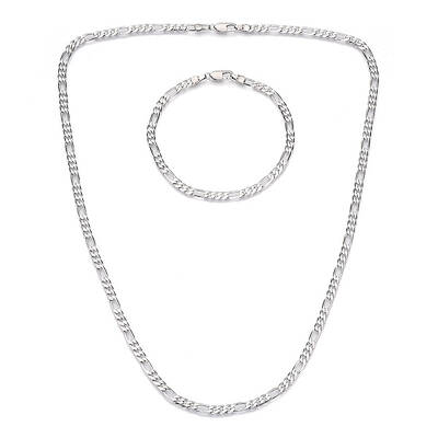 Brass Figaro Chain Necklaces and Bracelets Sets