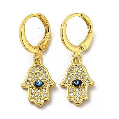 Real 18K Gold Plated Brass Dangle Leverback Earrings
