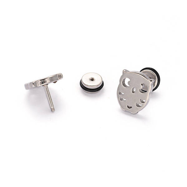 Tarnish Resistant 304 Stainless Steel Owl Earlobe Plugs