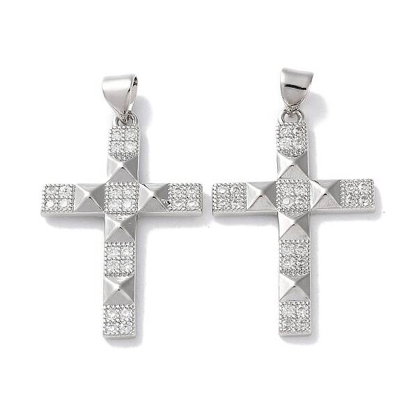 Rack Plating Brass Micro Pave Cubic Zirconia Pendants