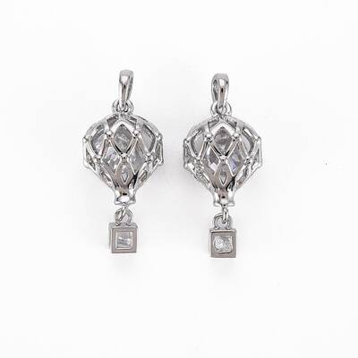 Brass Micro Pave Clear Cubic Zirconia Pendants