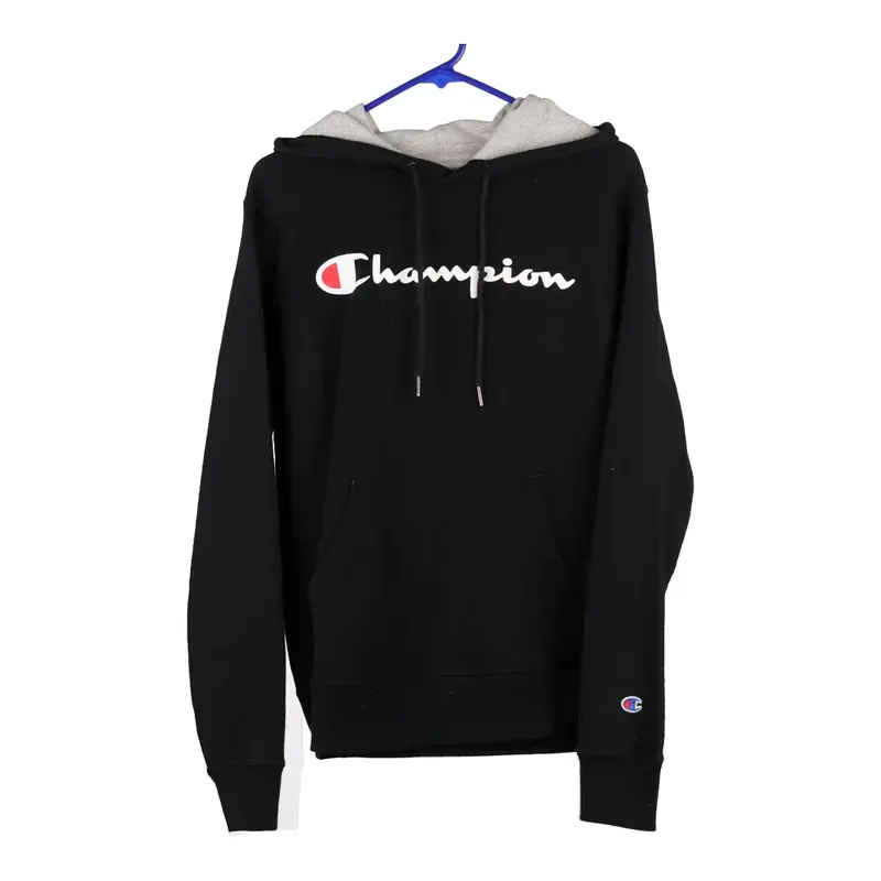 Champion Hoodie - Small Black Cotton Blend
