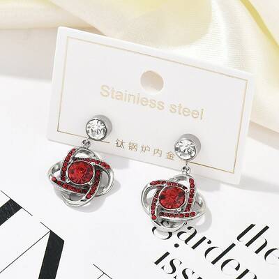 304 Stainless Steel Flower Stud Earrings