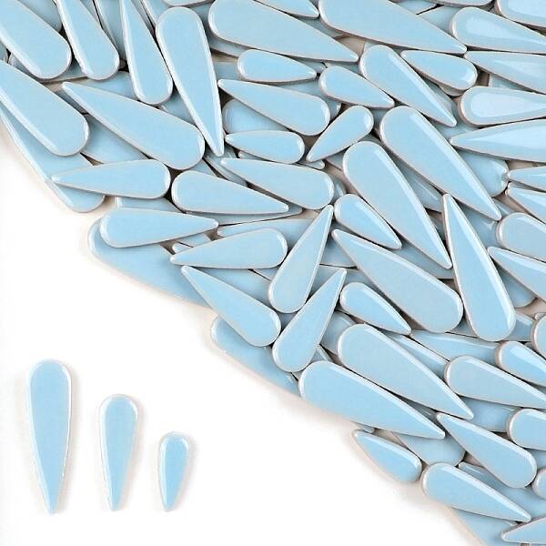 3 Styles Teardrop Shape Porcelain Mosaic Tiles