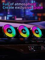 Smart Car Aromatherapy Lamp | Voice-Controlled Music Rhythm Light | Fantasy Color Air Vent Perfume Ornament Vehicle Decoratio...