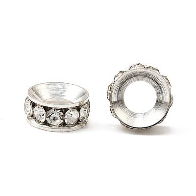Brass Rhinestone Spacer Beads