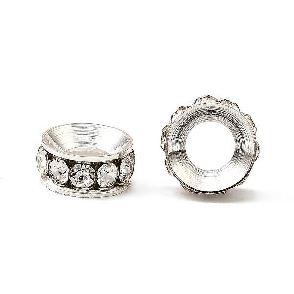 Brass Rhinestone Spacer Beads