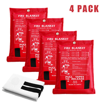 Emergency Fire Blanket - 4 Pack - Fire Suppression Blanket for Kitchen, 40\