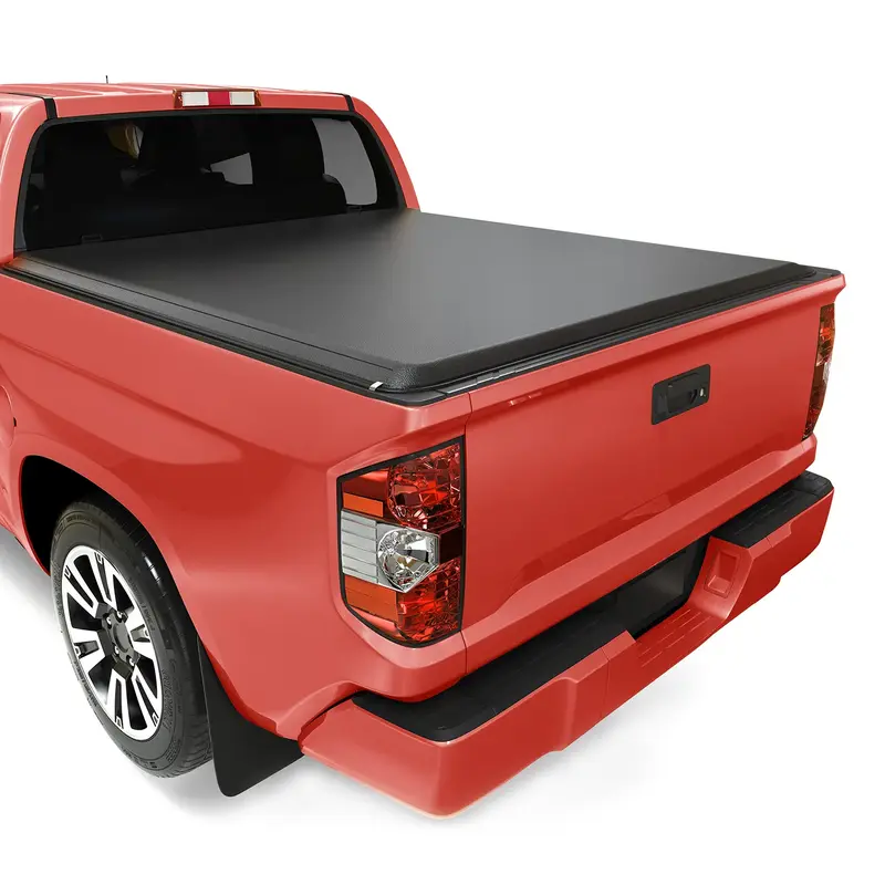 YITAMOTOR® Soft Roll Up Truck Bed Tonneau Cover Compatible with 2022-2025 Toyota Tundra(Excl. Trail Edition) with Deck Rail ...