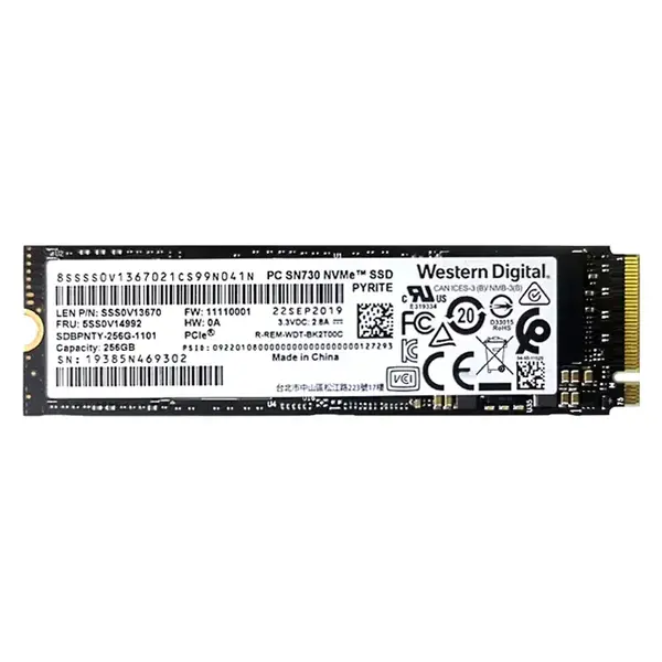 5SS0V14992 Lenovo 256GB Multi-Level Cell PCI Express 3.0 x4 NVMe M.2 2280 Solid State Drive