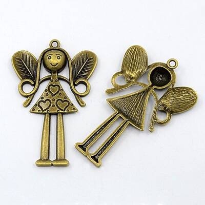 Tibetan Style Large Fairy Alloy Pendants