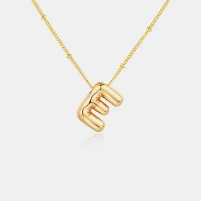 18K Gold Letter Pendant Necklace