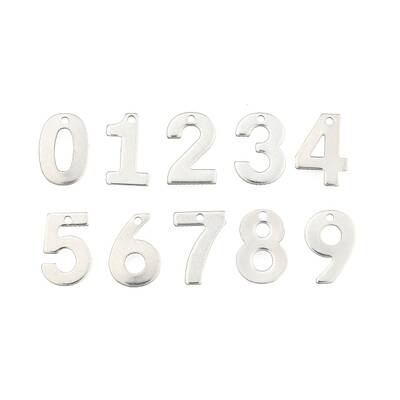 Tarnish Resistant 201 Stainless Steel Number Charms