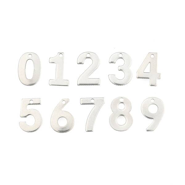 Tarnish Resistant 201 Stainless Steel Number Charms