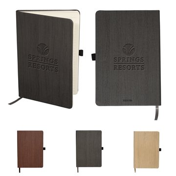 50 Promotional Woodgrain Journal - PU Cover & Lined Pages