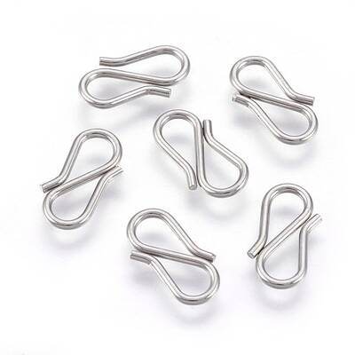 Tarnish Resistant 304 Stainless Steel S-Hook Clasps