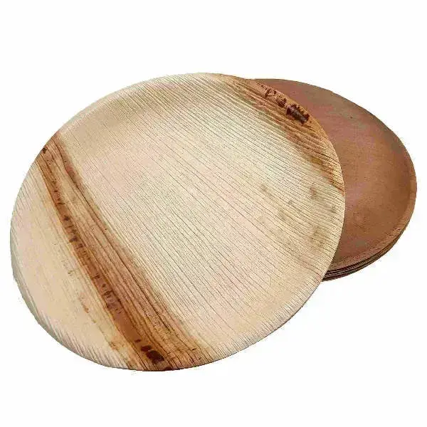 Dtocs Compostable Palm Leaf Plates - 10 Inch Round (Pack 50) | USDA Certified Biobased Compostable Bamboo Look Dinner, Snack ...