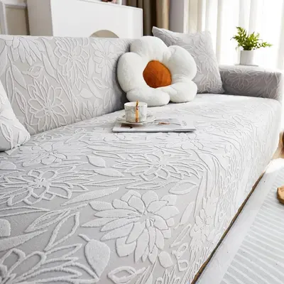 Home Decor Flower Pattern Cozy Elegant Sofa Cover, 1 Count Soft Comfortable Sofa Cushion Cover for Couch for Living Room Deco...