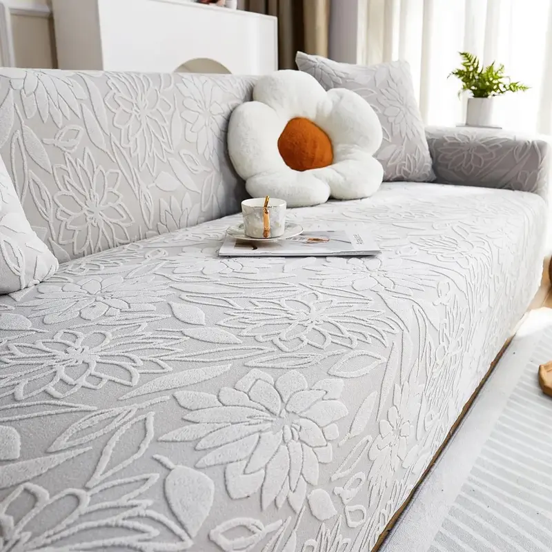 Home Decor Flower Pattern Cozy Elegant Sofa Cover, 1 Count Soft Comfortable Sofa Cushion Cover for Couch for Living Room Deco...