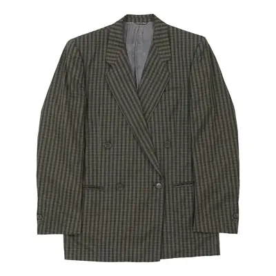 Enrico Coveri Checked Blazer - Large Grey Cotton