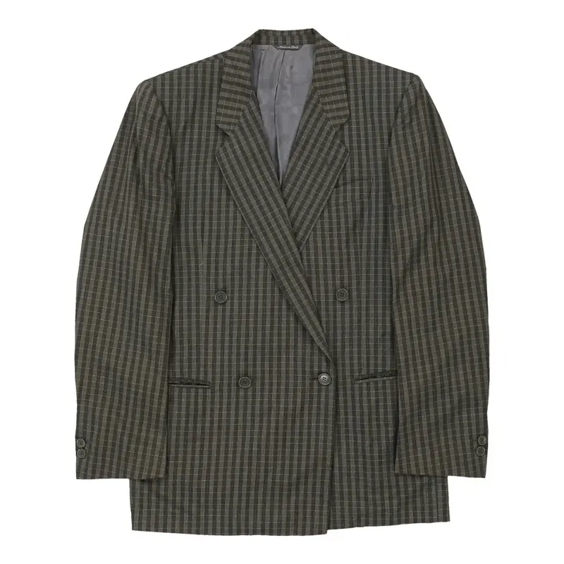 Enrico Coveri Checked Blazer - Large Grey Cotton