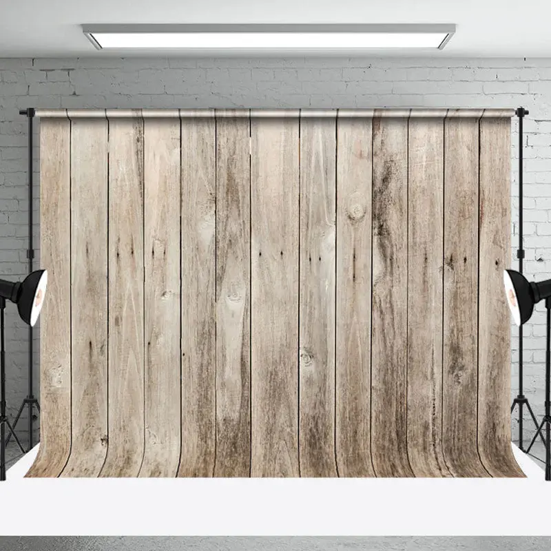 Aperturee Natural Wood Panel Visible Grain Cracks Backdrop