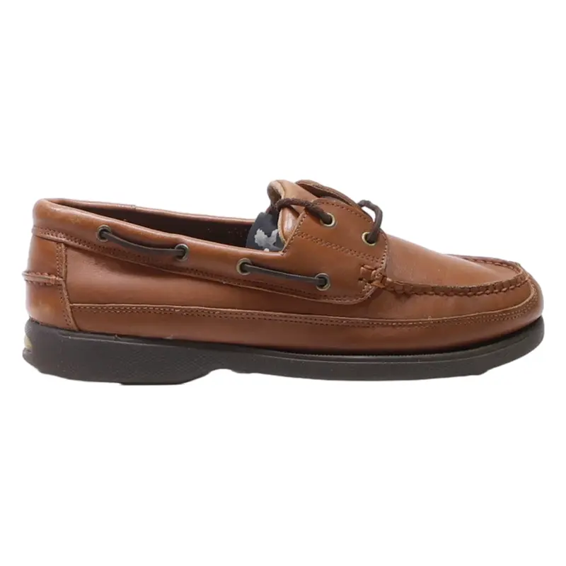 BASS Boat Shoes Brown Leather Mens UK 7