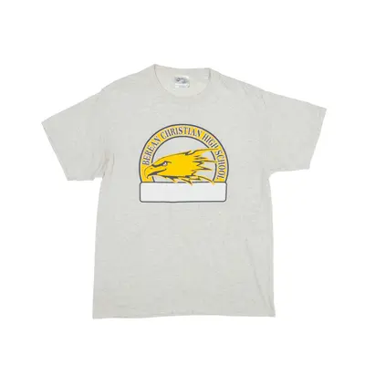 PORT & COMPANY Berean Christian High School T-Shirt Grey Short Sleeve Mens M