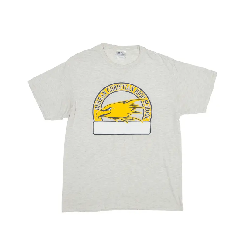 PORT & COMPANY Berean Christian High School T-Shirt Grey Short Sleeve Mens M