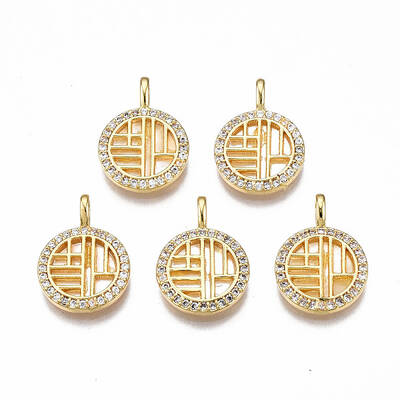 Brass Micro Pave Clear Cubic Zirconia Pendants