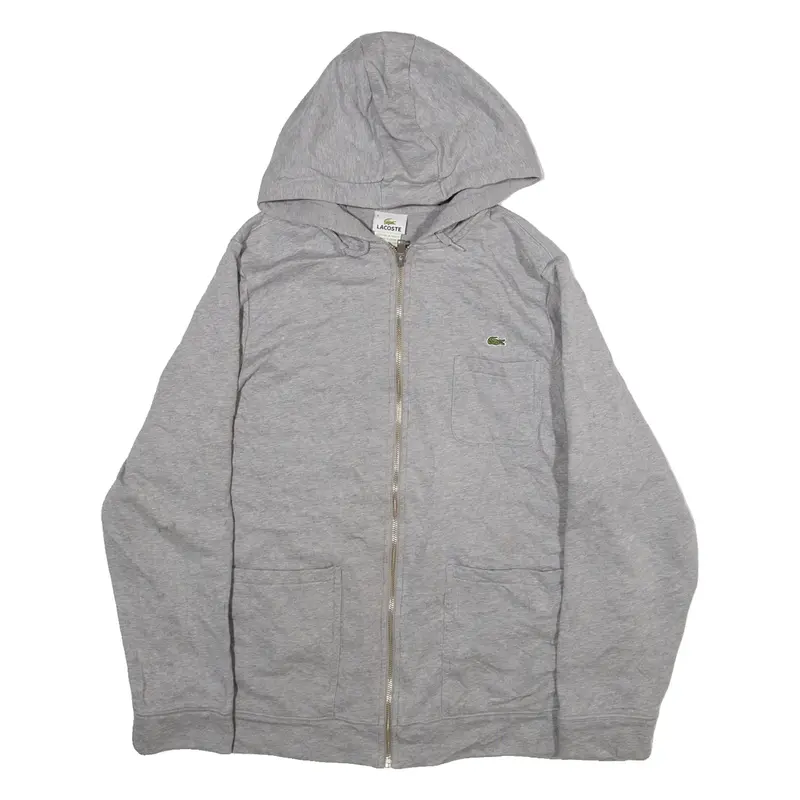 LACOSTE Womens Grey Hoodie Full Zip XL