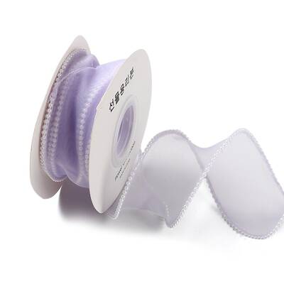 5 Yards ABS Pearl Edged Mesh Ribbon for Bowknot Making