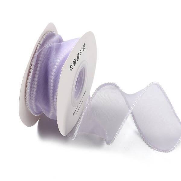 5 Yards ABS Pearl Edged Mesh Ribbon for Bowknot Making