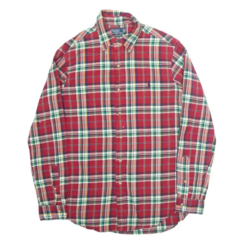 POLO RALPH LAUREN Mens Shirt Red Check Long Sleeve M