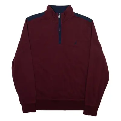 NAUTICA Mens Sweatshirt Maroon 1/4 Zip L
